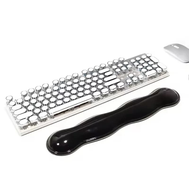 Tappetino per mouse in silicone con poggiapolsi, poggiatasti antiscivolo trasparente per desktop, ufficio, casa, laptop