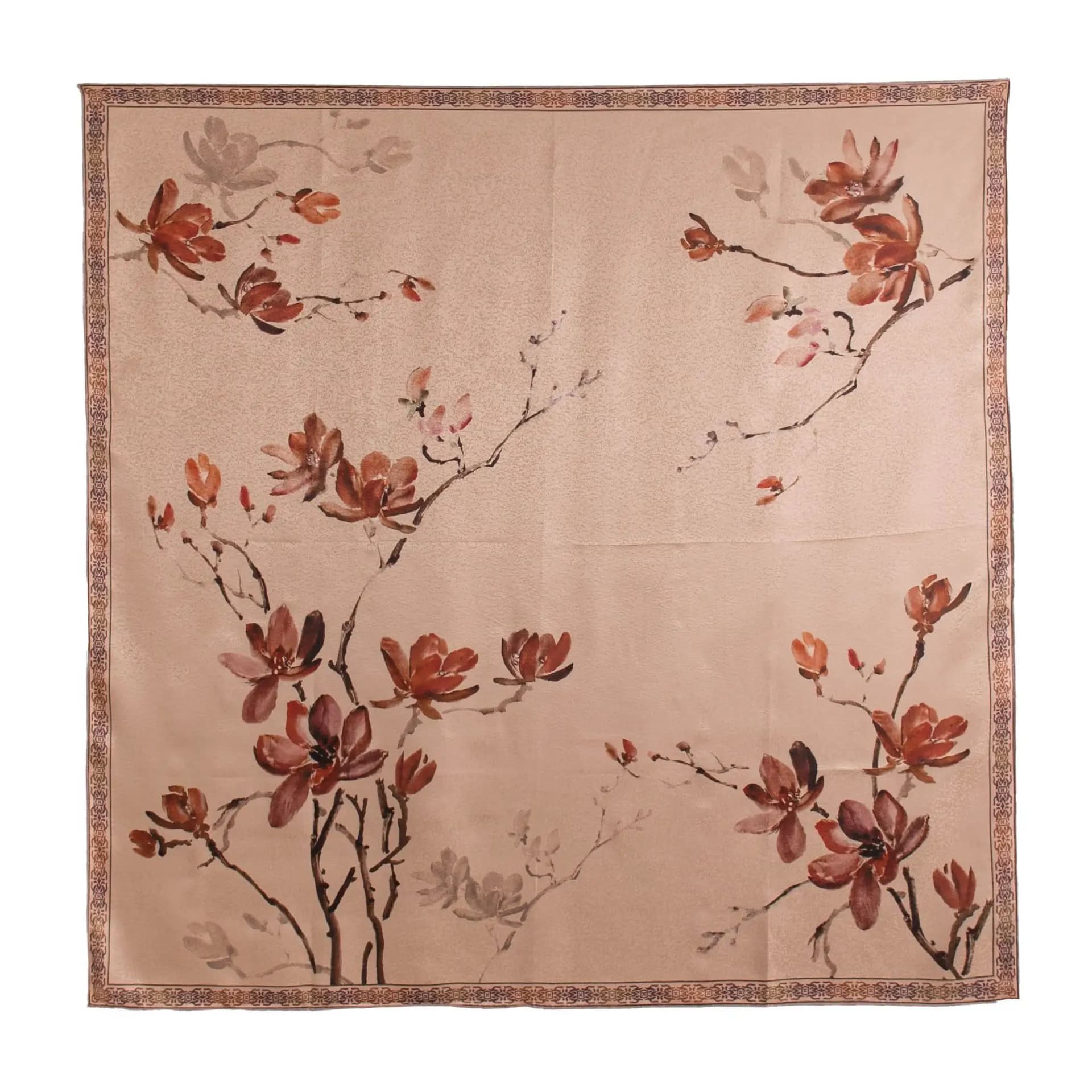 Double-sided printed silk scarf women's light luxury high-end sense retro mulberry silk scarf shawl atmosphere sense