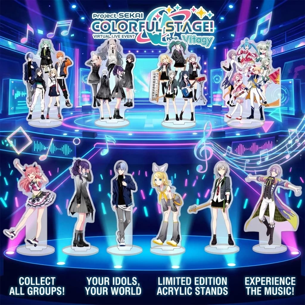 Statuetta in Acrilico Anime World Project, Miku Hatsune Kagamine Rin, 15cm, Decorazione da Scrivania, Figura da Collezione, Regalo per Fan