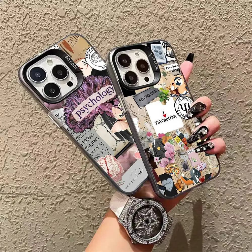 Cover per iPhone 17 16 15 14 13 12 Mini 11 8 7 Pro Max Plus con motivo psicologo/psicologia, custodia colorata