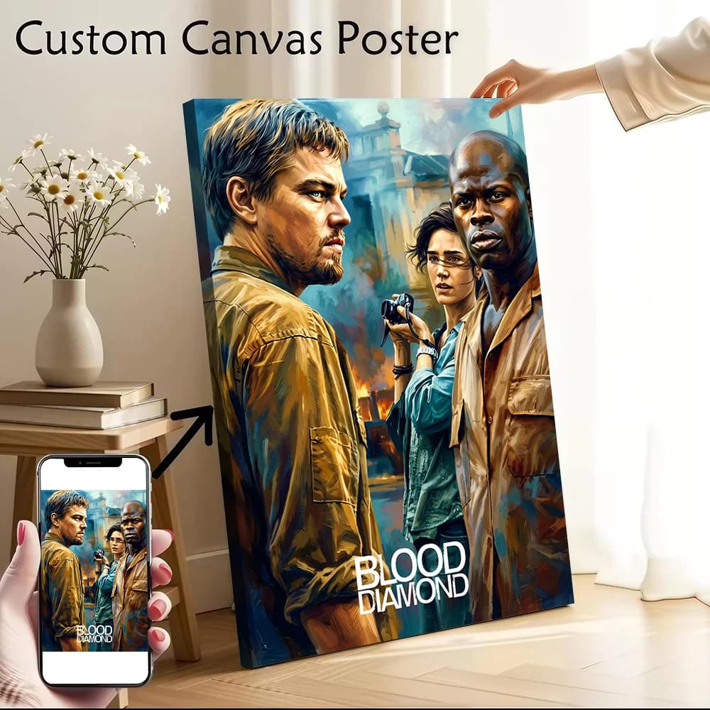 Blood Diamond Movie Printed Canvas Poster Personalized High Quality Wall Art Paintings for Pictures With Frame Ready to Hang
