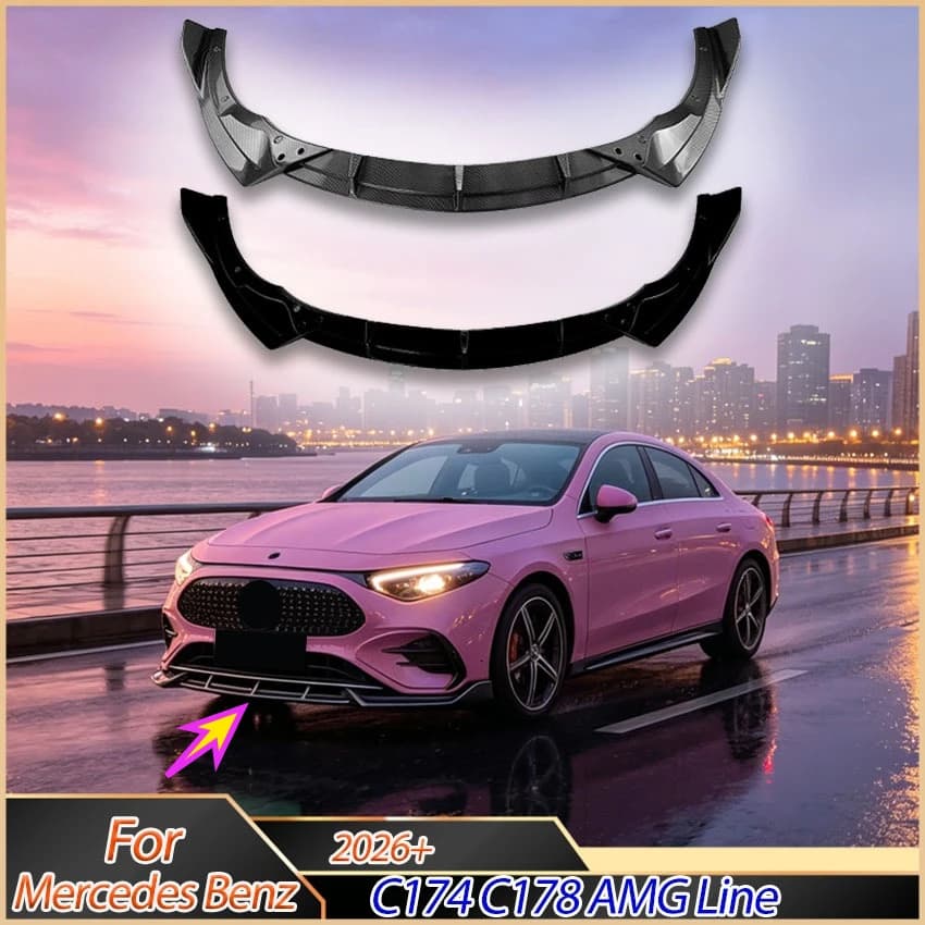 Front Bumper Lip Spoiler Splitter Diffuser For Mercedes Benz CLA Class C174 C178 AMG Line 2026+ Car Accessories Body Kit Tuning