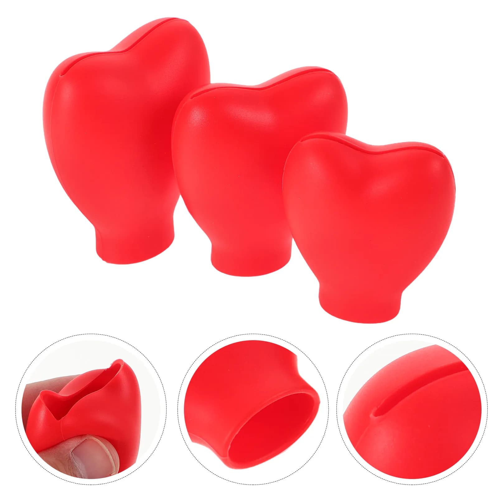 3 Pezzi Copri Pennelli Trucco in Silicone a Forma di Cuore, Cappucci Protettivi Riutilizzabili da Viaggio per Fondotinta, Bronzer e Blush