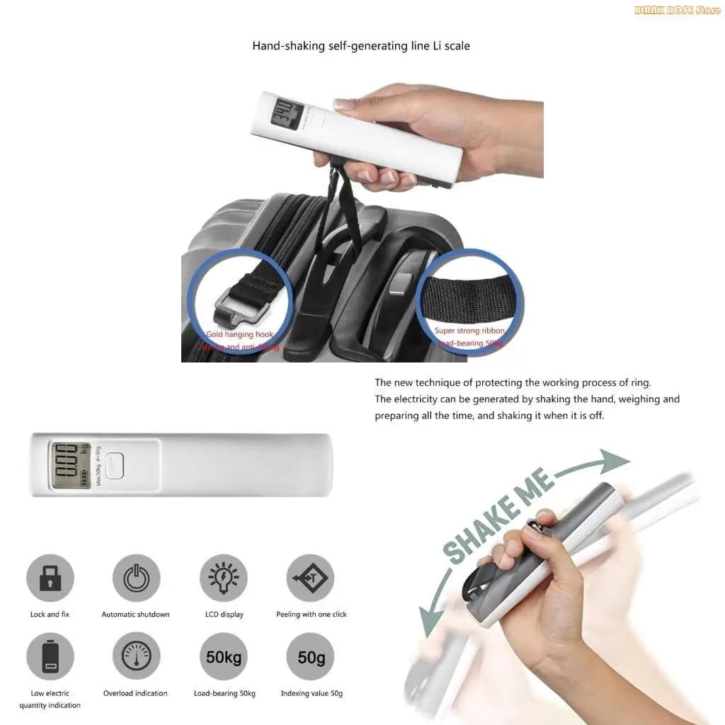 K1AE 50kg/110lb Portable Digital Luggage Weight Scale Pocket Electronic Suitcases Scale