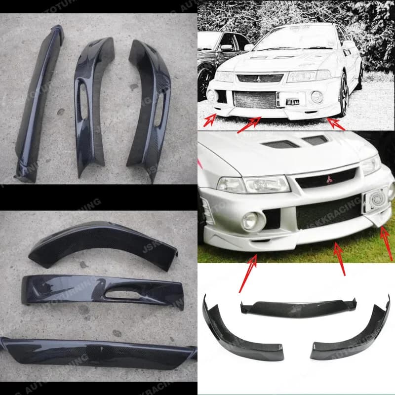 For Mitsubishi Evolution EVO 6 EX-Style Front bumper Lip Carbon fiber diffuser