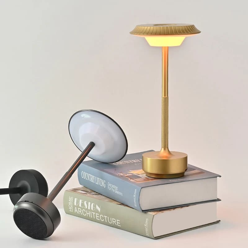 Lampada da tavolo wireless ricaricabile per camera da letto, ricaricabile, lampada touch, candela da campeggio, creativa, USB-C, lampada da scrivania a led