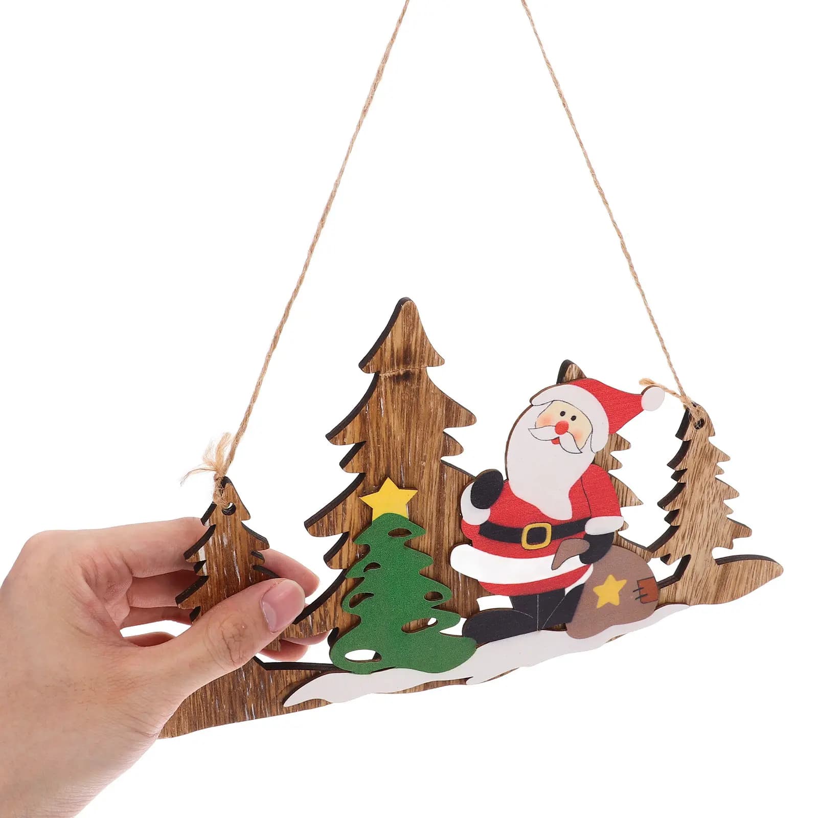 Decorazioni Natalizie in Legno da Appendere per Porta, Parete, Albero - Etichette Festive di Natale a Pendolo per Casa, Giardino, Feste, Cimitero, Ingresso