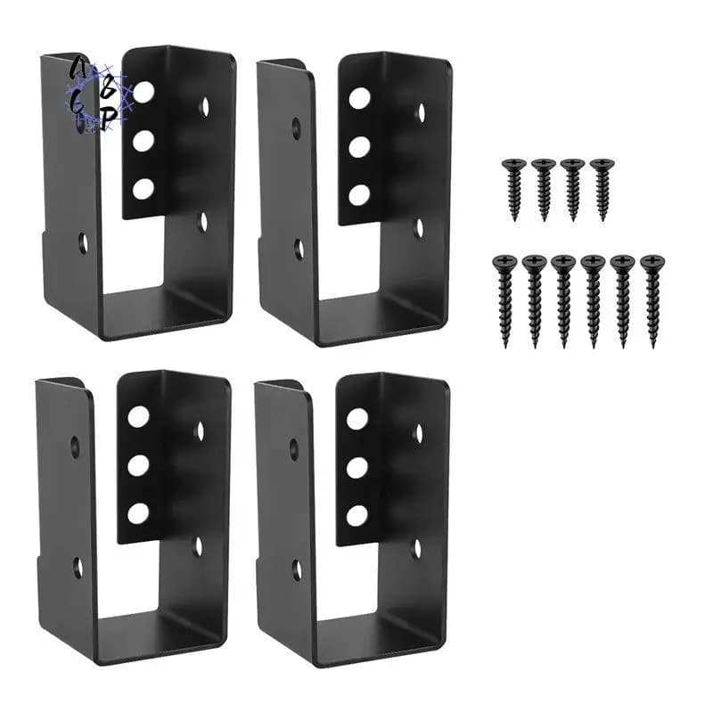 A68P-Concealed Joist Hanger 4PCS,2Inx4in Outdoor Concealed-Flange Light Joist Bracket, Q235B Steel Powder-Coated Joist Hanger Du