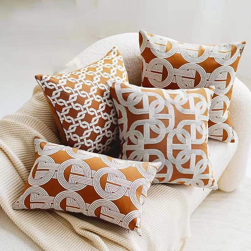 Jacquard pillow lining lightweight decorative yellow-brown pillowcase for Jacquard crochet pillow on one side pillow for home decorations