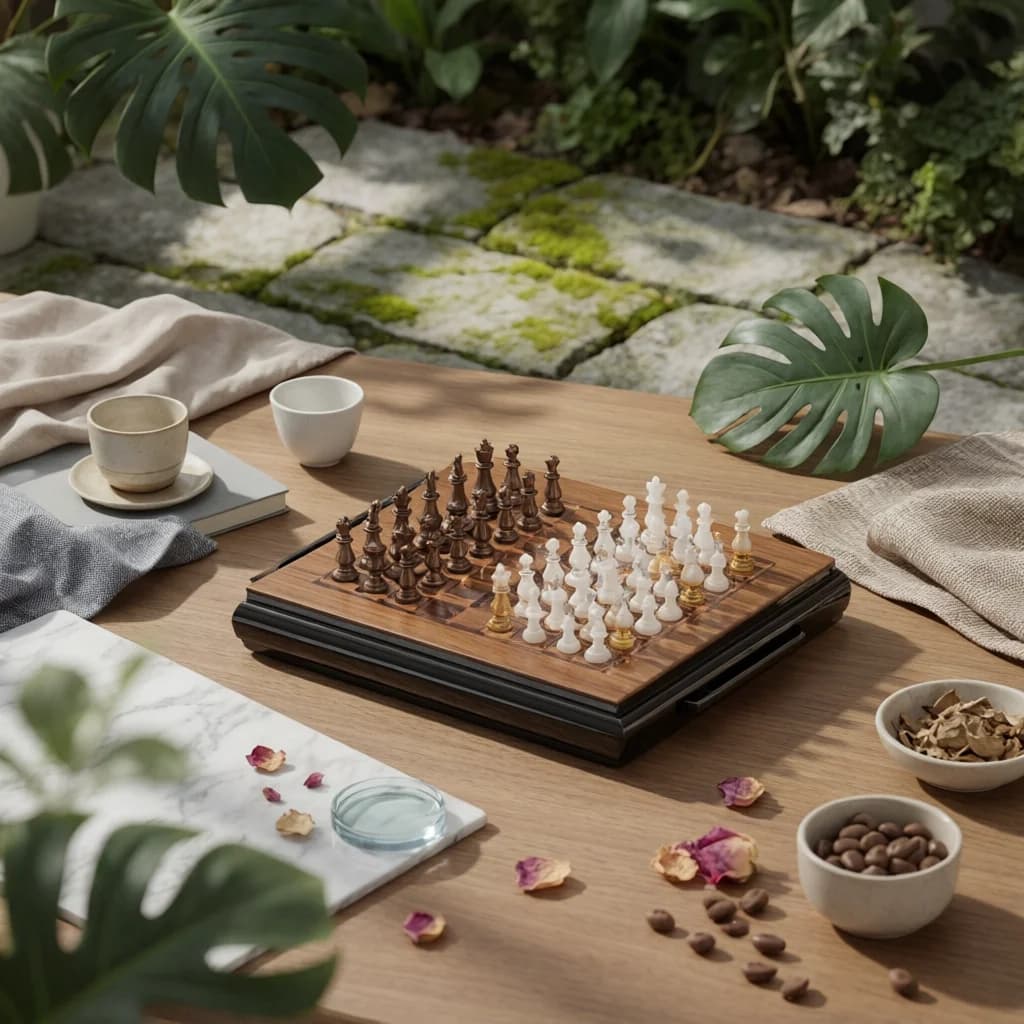 Chess Set with Drawers Glossy Chess Board with Drawers Chessboard Shiny Strategy Game Luxury for Collectors, Study