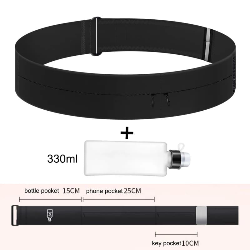Invisible Running Belt Waist Bag with Water Bottle Women Sports Fanny Pack Men Phone Pouch Jogging Gym Hydration Run Accessories