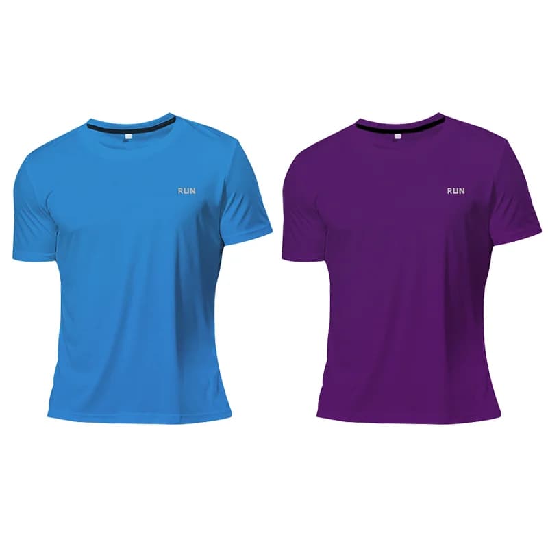 2 PCS Men's Quick Drying Sports Top Tee Short Sleeve Compression Shirts UV 5XL Breathable T-Shirt Summer Outfit For Man Running