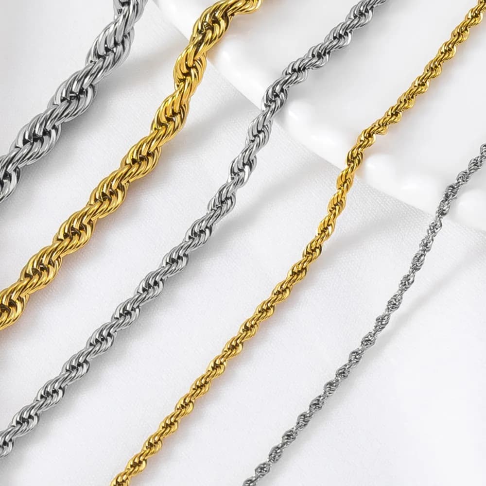 0.5/1 Meter Stainless Steel Twisted Rope Chain Hip Hop Style DIY Jewelry Making Findings Necklace Handmade Supplies Accessories