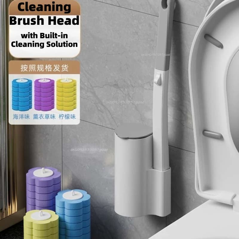Disposable Toilet Brush Replaceable Wall-mounted Long Handle Toilet Brush Cleaning Tools WC Bathroom Toilet Set Accessories