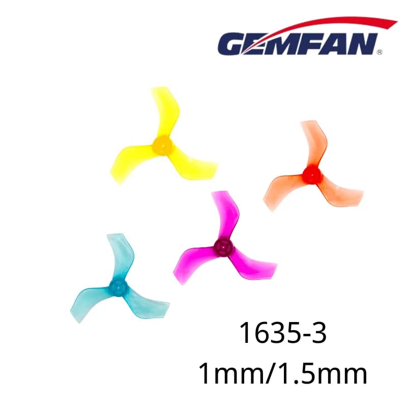 Gemfan 1635 Elica a 3 Pale da 40mm, 8 Paia per Tinywhoop, Foro per Albero da 1mm 1.5mm, Ricambi per Droni FPV Whoop