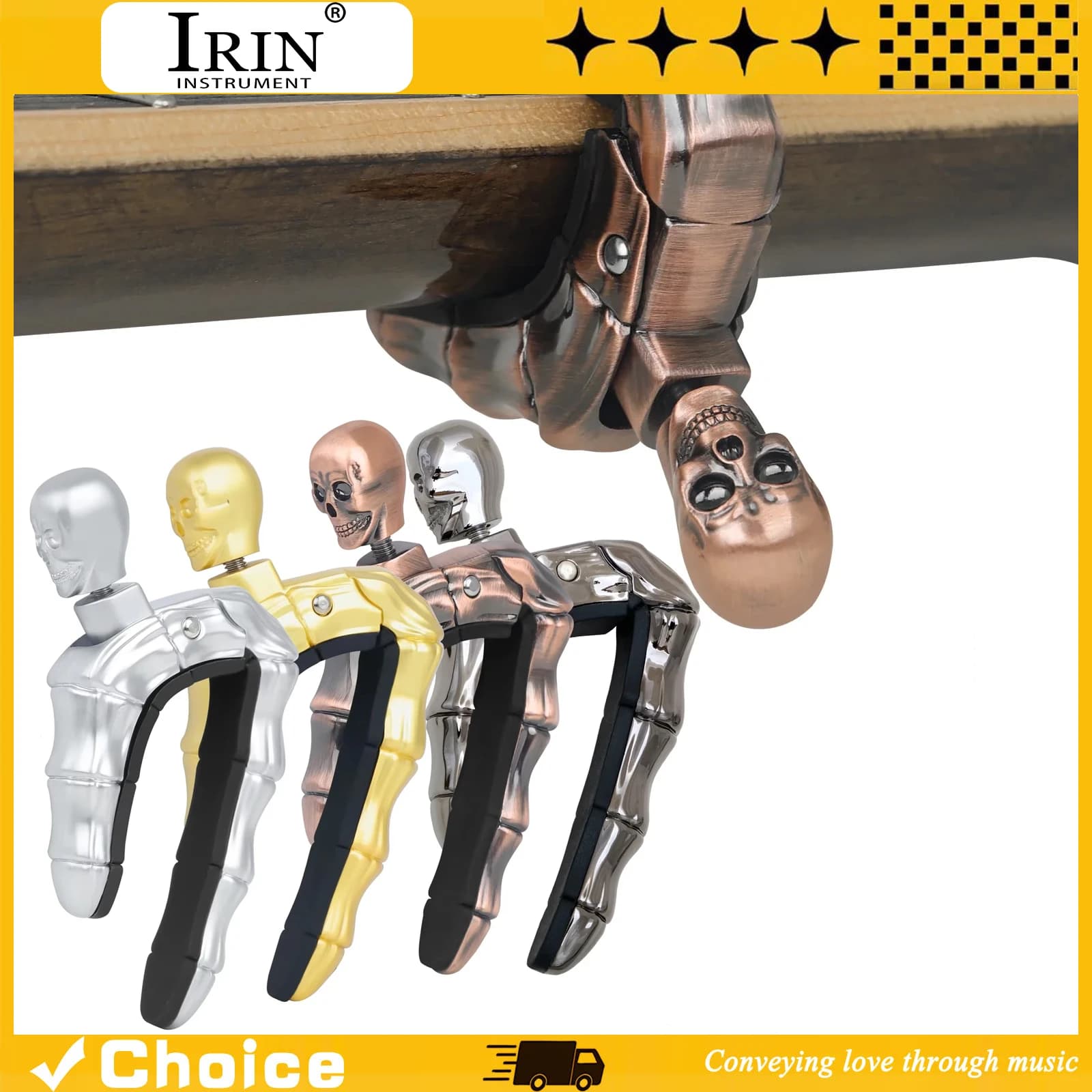 Guitar Capo for Acoustic Electric Guitar Bass Ukulele Universal Skull Ghost Guitarra Tuning Clamp Guitar Accessories