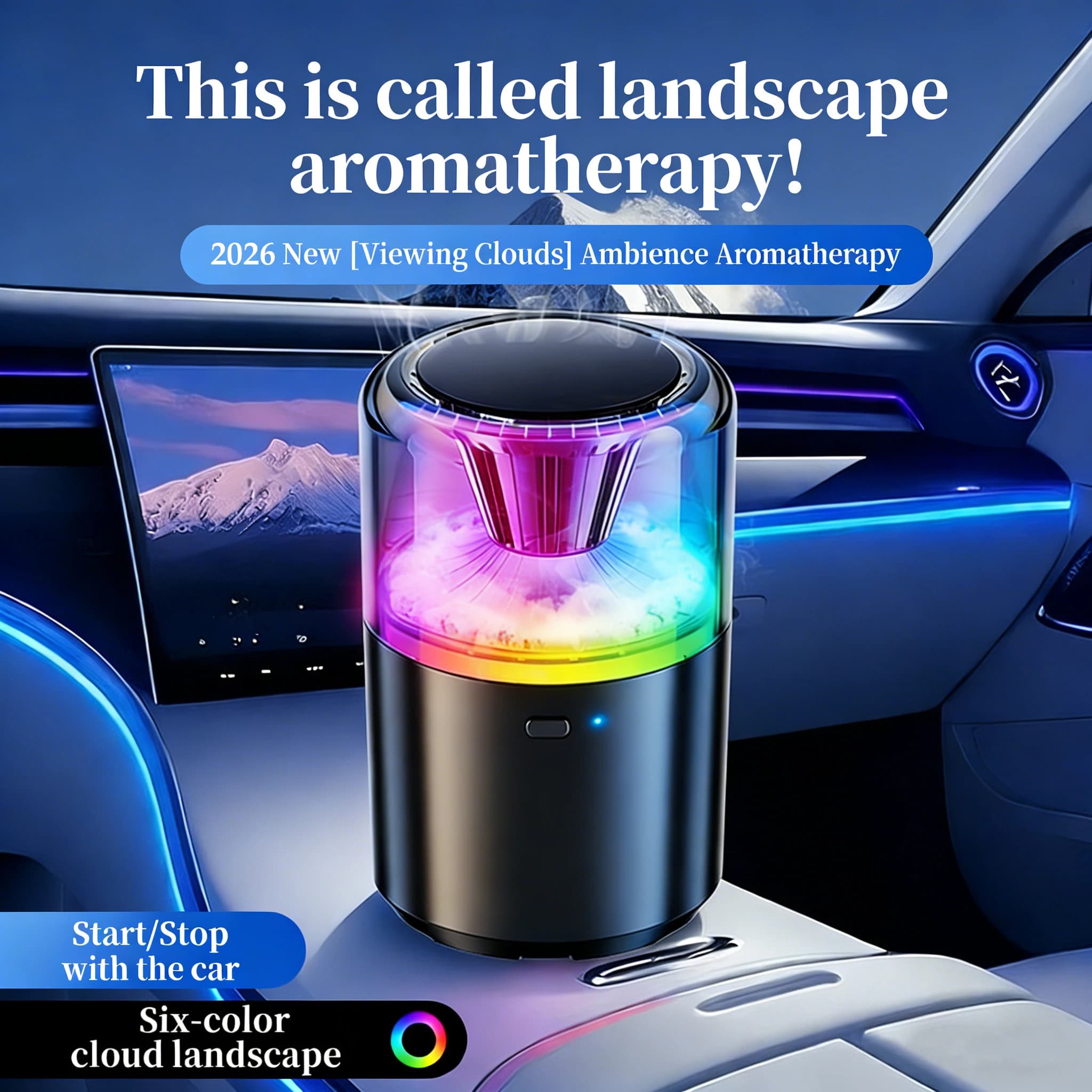 New Fragrance Diffuser for Auto 2026 with Nebulizer, Long-Term Perfume, Rechargeable with Environmental Light