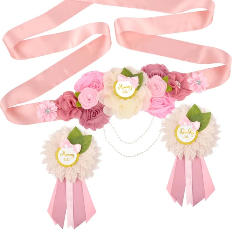 Elegant Boho Floral Maternity Sash Mom To Be Waist Belt Ornament Baby Shower Pregnancy Portrait Festival Party Decoration