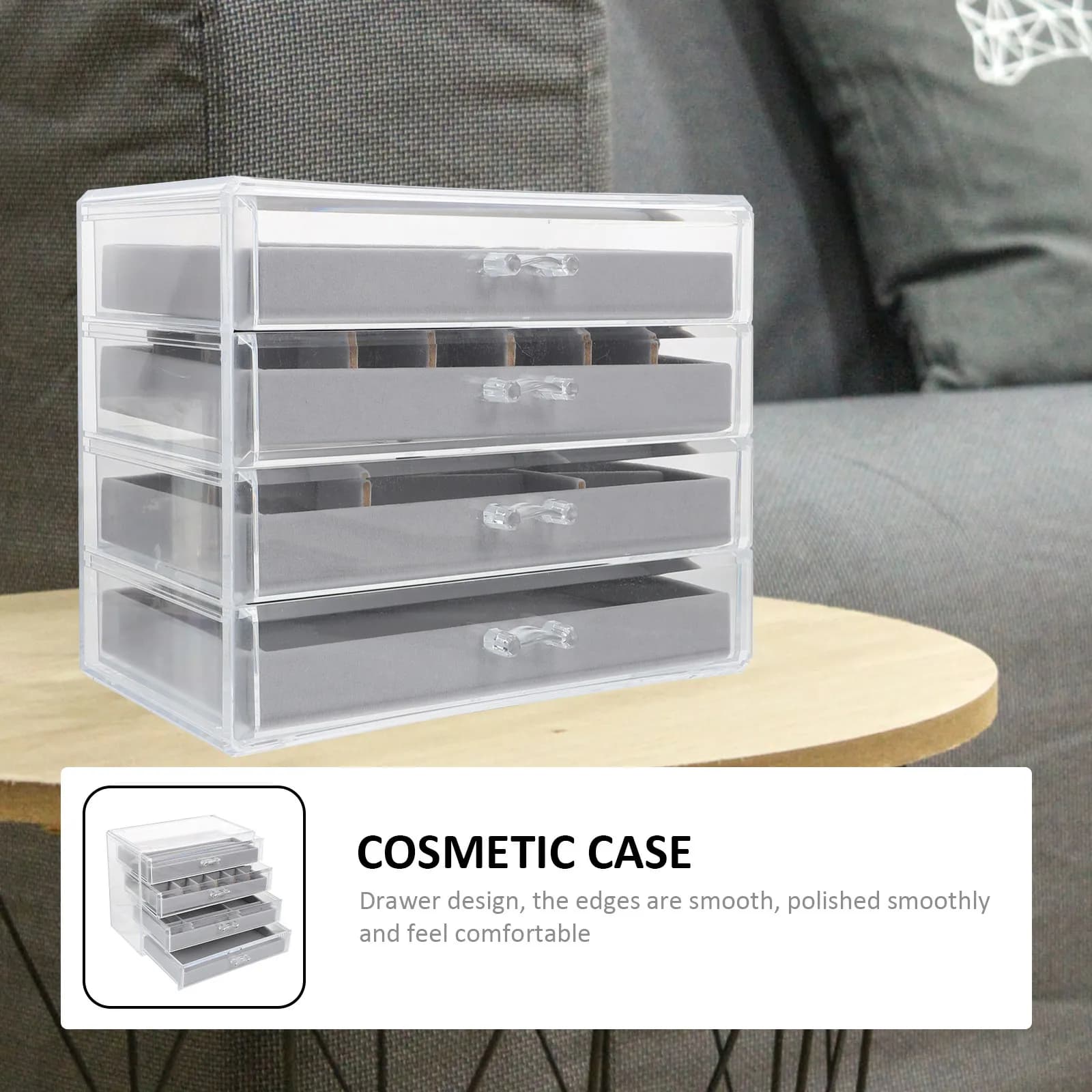 1 piece premium multilayer storage box, drawer design, smooth edges, for makeup brushes, lipstick, nail polish, perfume