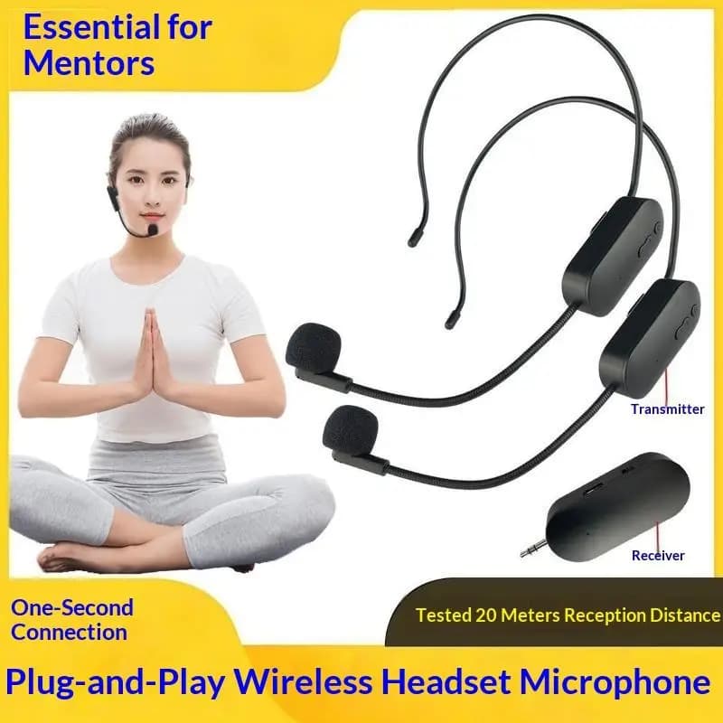2/3Pcs 2.4G Head-mounted Microphone Mic Wireless Microphone Set For Amplifier Voice Speaker Teaching Tour Guide