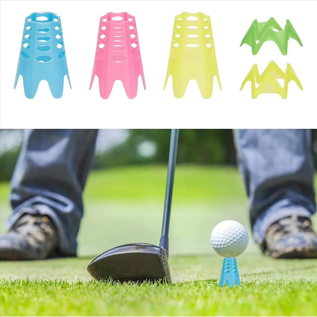 Tee da golf per simulatore, 54 pezzi, tee da golf da interno, tee per tappetino da golf, tee da golf in plastica, tee da golf per allenamento, alti + corti
