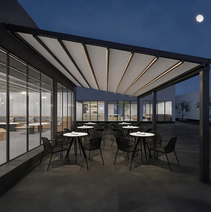 Tenda da Sole Elettrica Retrattile, Copertura Motorizzata per Patio, Tettoia in Alluminio Impermeabile, Riparo per Giardino e Cortile