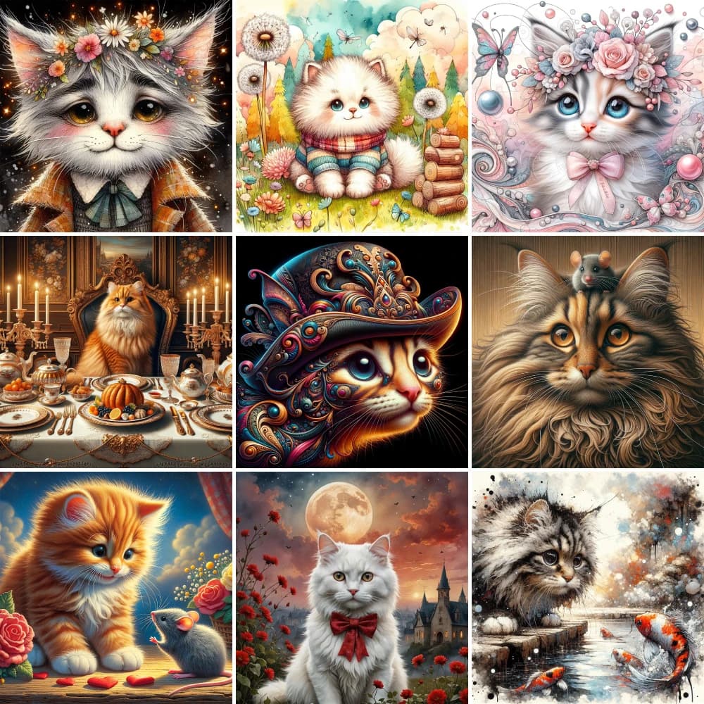 Animal Pet Cat tessuto stampato ricamo a punto croce Kit completo cucito artigianale ricamo pittura promozioni Room Decor contate