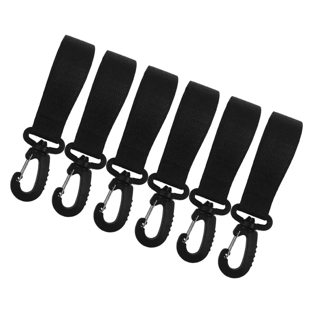 6pcs Baby Stroller Hooks For Hanging Reusable Diaper Bag Hook Lightweight Portable Rotatable Stroller Hangers Outdoor Use Mom