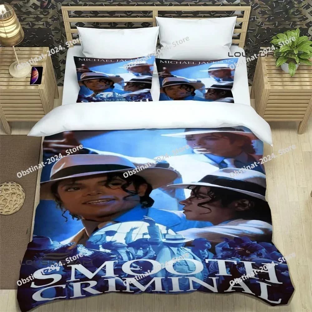 Set letto stampato stampato Michael Jackson Copripiumino Federa Set biancheria da letto Lenzuolo Copripiumino Completo Queen King Size