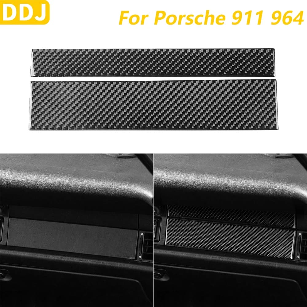 For Porsche 911 964 1989-1998 Carbon Fiber Co-pilot Dashboard Instrument Panel Cover Trim Car Accessories Decoration Sticker