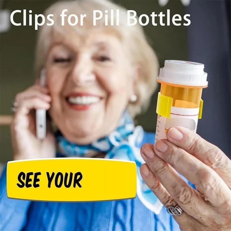 Clip per etichette per bottiglie di medicinali con pennarello per una facile identificazione, adatte ai viaggi, riutilizzabili (27 pezzi) -AT35