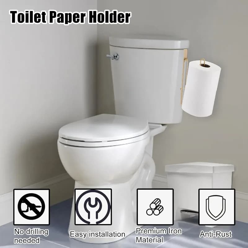 Porta carta igienica di lusso leggero Dispenser per rotoli di metallo autoadesivo a parete per bagno Cucina - Elegante apparecchio da bagno
