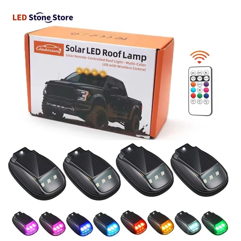 Luci stroboscopiche a LED RGB ad energia solare per aerei, elicotteri, luci di segnalazione wireless, luce a LED lampeggiante per auto e moto