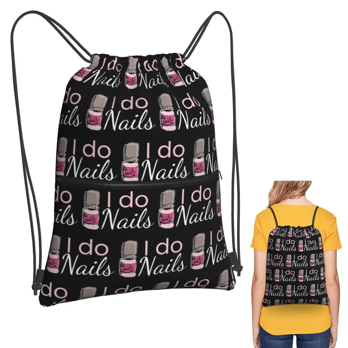 Zaini per studio di manicure e nail art, borse portatili con coulisse, borse portaoggetti, borse per libri da viaggio e scuola
