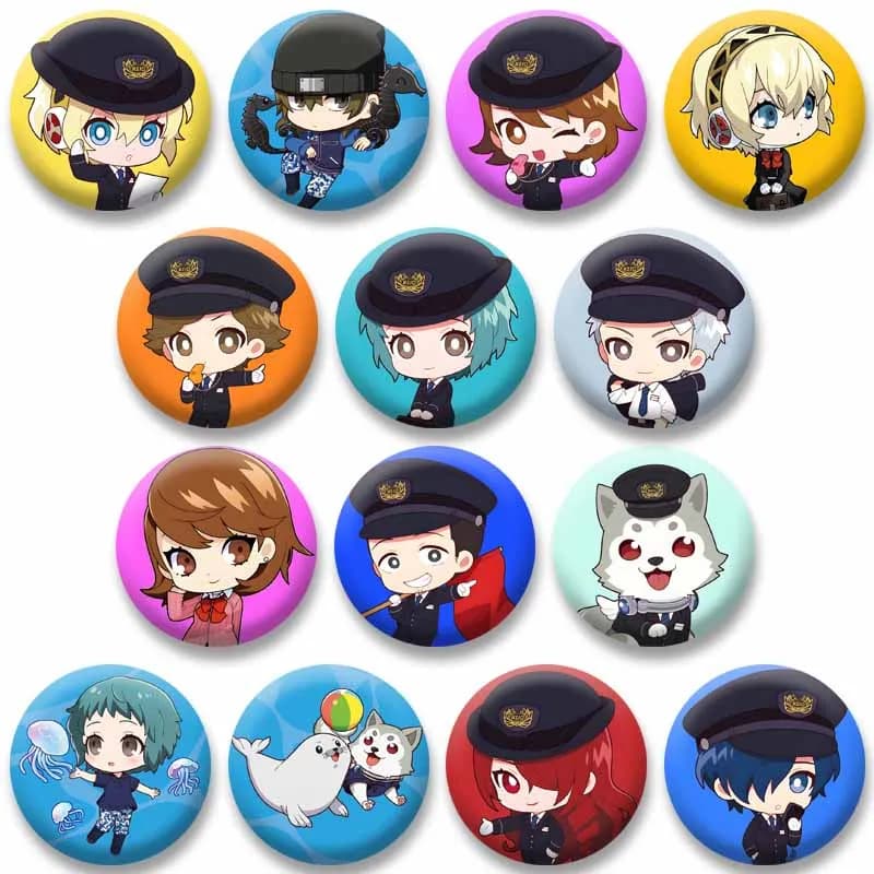 Personaggi del gioco Spille smaltate Personalizzate Persona 3 Spilla rotonda Distintivi da bavero Borsa per vestiti Cappello Accessori per gioielli Regalo per bambini Amici