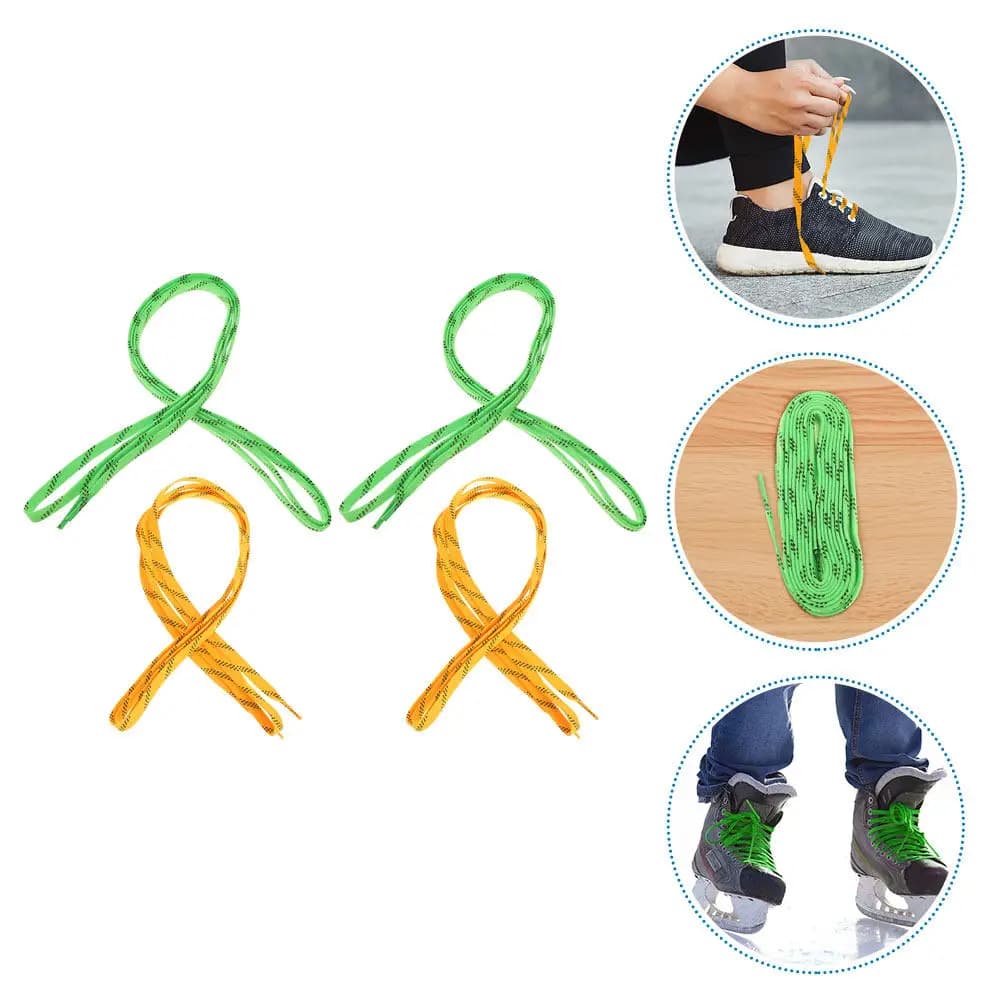 4 Pezzi Lacci per Pattini da Hockey su Ghiaccio, Resistenti e Cerati, Anti-Gelo per Pattini Artistici e Pattini a Rotelle, Accessori Sportivi