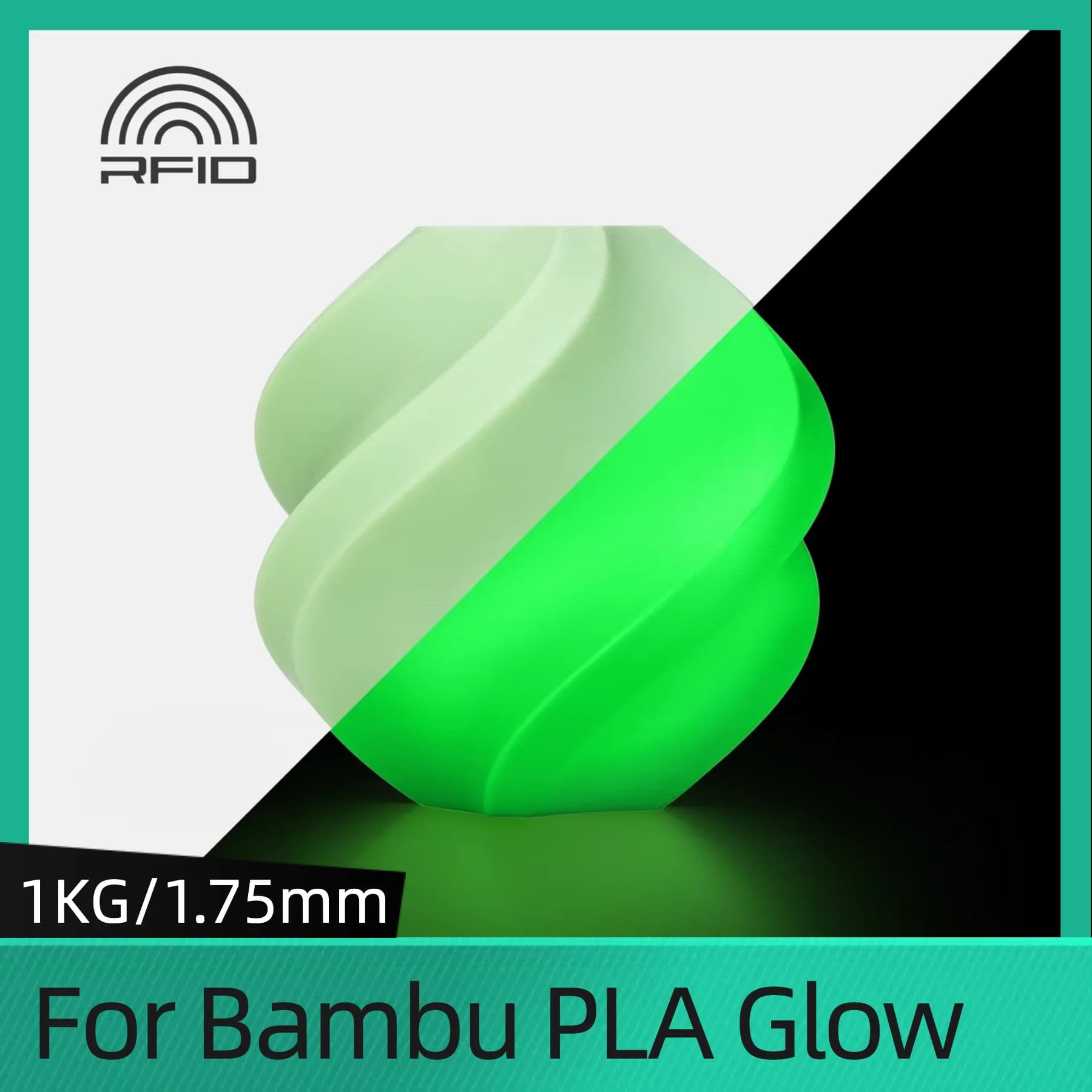 For BambuLab Glow PLA Glow Filament AMS compatible Glow in Dark 3D Printing Filament 1KG Bambu PLA Glow 3D Printing Material