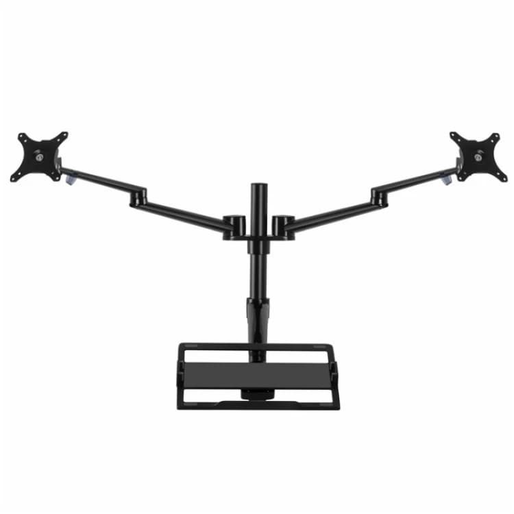 Hot Selling Aluminum Alloy Clip-on Desktop Stand Dual Computer Monitor Riser Bracket Laptop Holder