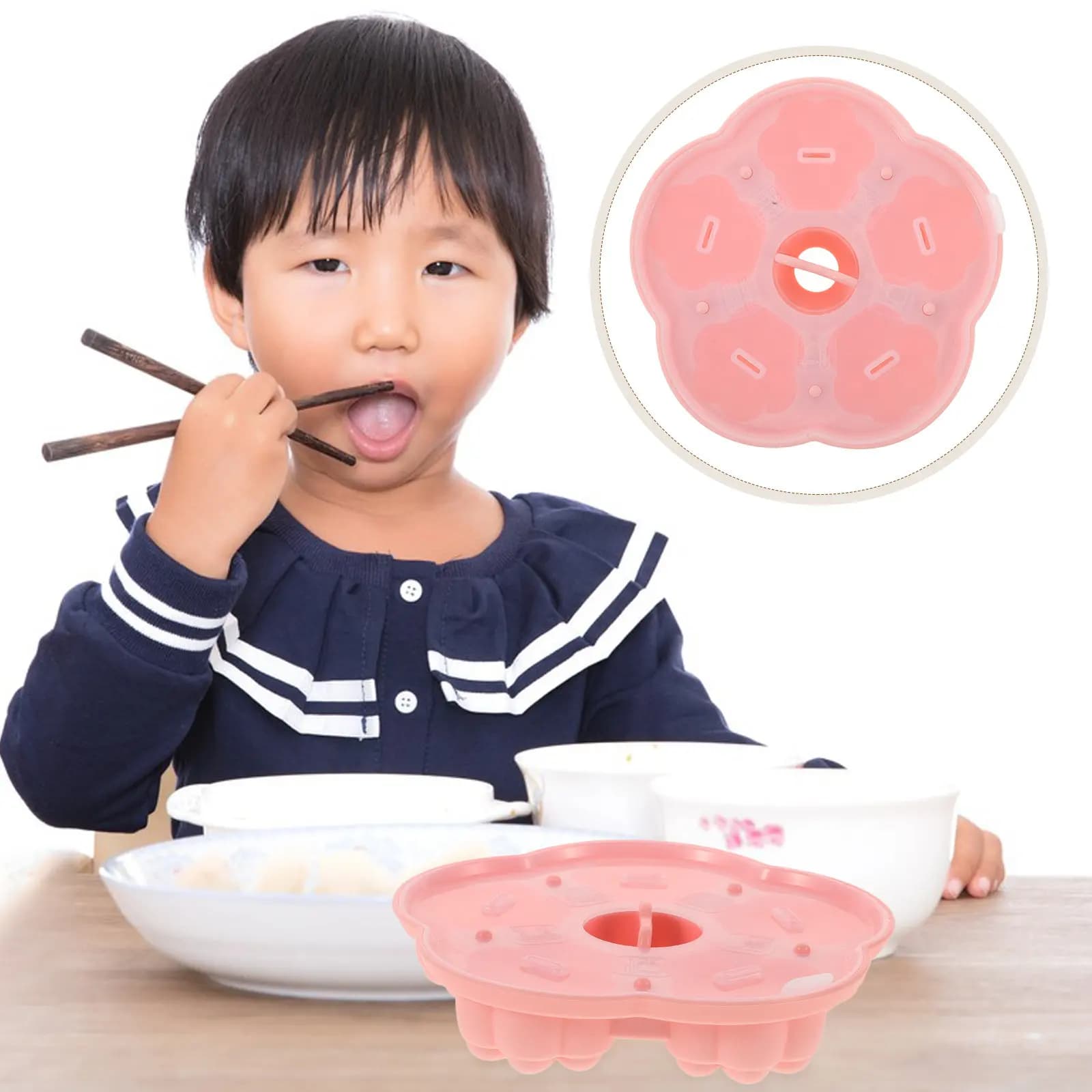 Set di 2 Stampi in Silicone per Alimenti per Bambini con Coperchi, Forme di Animali per Cottura a Vapore, Congelamento, Pudding, Cubetti di Ghiaccio, Gelatina, Torte, Cibo per Cani