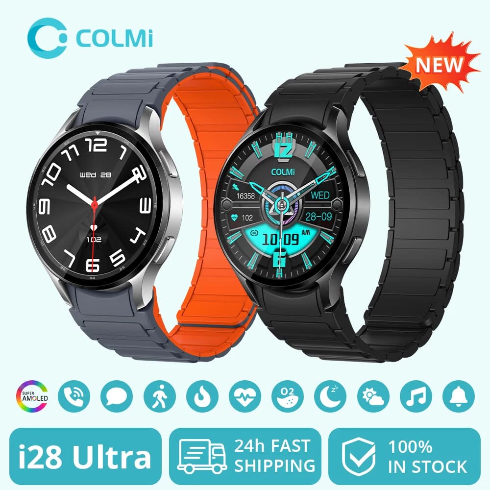 I28 Ultra AI Smartwatch AMOLED Display, Integrated AI Da-GPT, Muslim Prayer, Bluetooth Call Clock, Women's Smart Watch