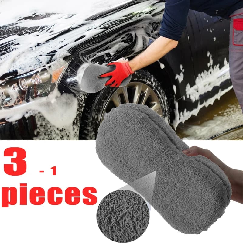 Blocco di spugna per autolavaggio in microfibra Ultra Fine Soft Large dettagli per la cura dell'auto del motociclo asciugamano per la pulizia del Pad della spazzola roba per il lavaggio automatico