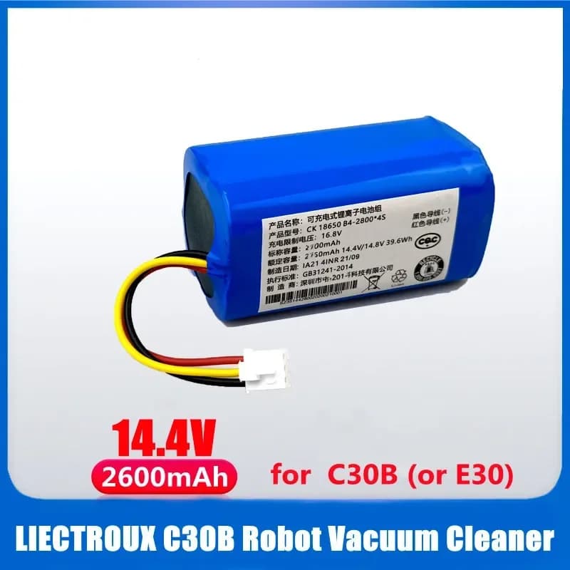 Batteria agli ioni di litio originale 18650 3500mAh 14.4v per LIECTROUX C30B E30 Robot Aspirapolvere Parti di strumenti di pulizia 2600mAh