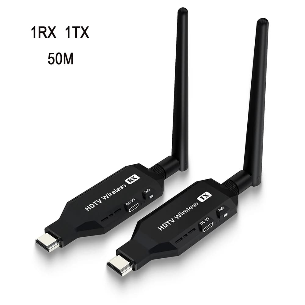 1080P 50M Low Latency HDMI-Compatible Wireless Screen Mirror Adapter 5.8G Transmitter Receiver For Laptop Camera to TV Projector