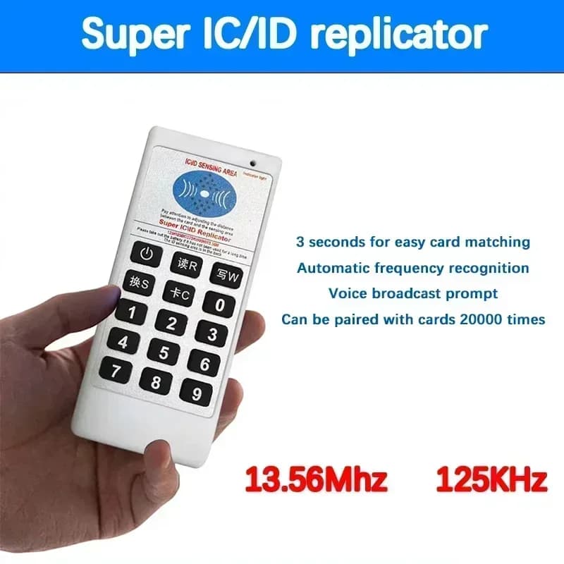 RFID portatile 125Khz 13.56MHZ Copiatrice Duplicatore Cloner Lettore di schede IC NFC portatile e scrittore Duplicatore di etichette per schede di controllo accessi