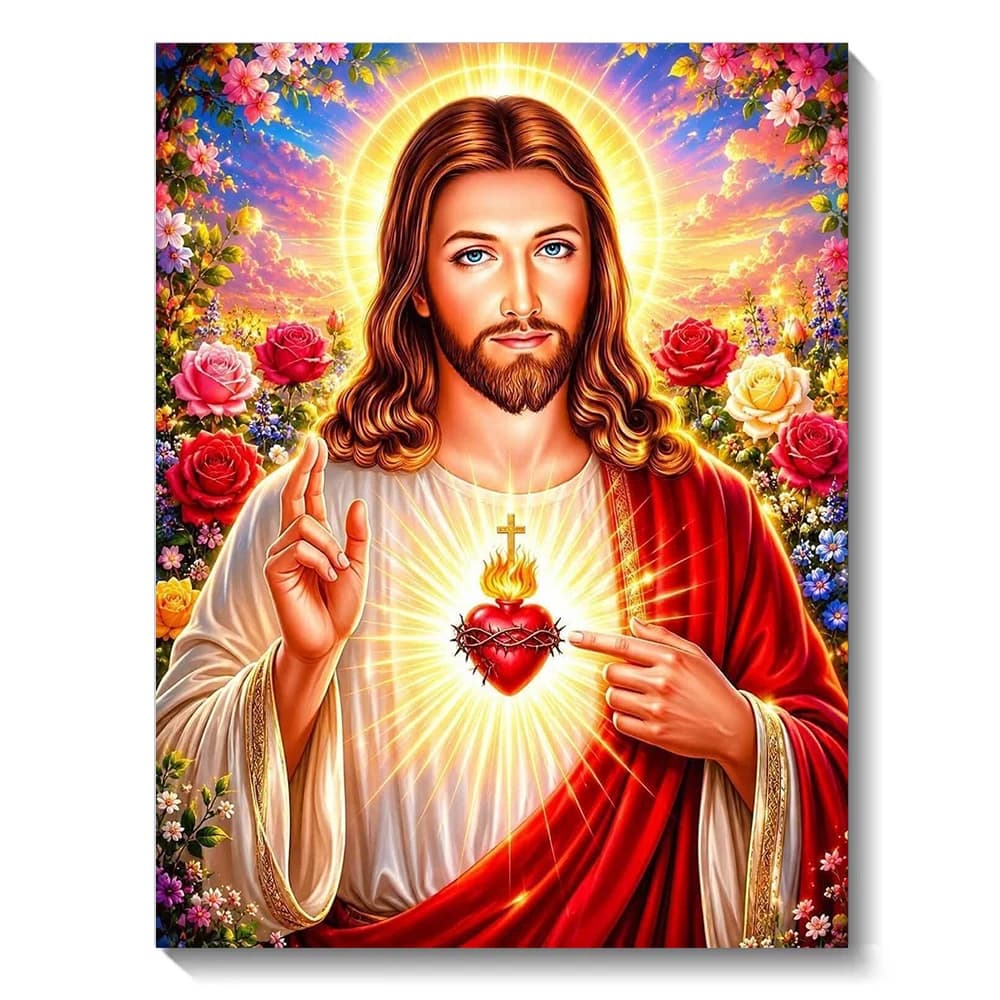 5D Religious Christian Art Diamond Painting Jesus Sacred Heart Mosaic Embroidery Cross Stitch DIY Living Room Home Decor Gift