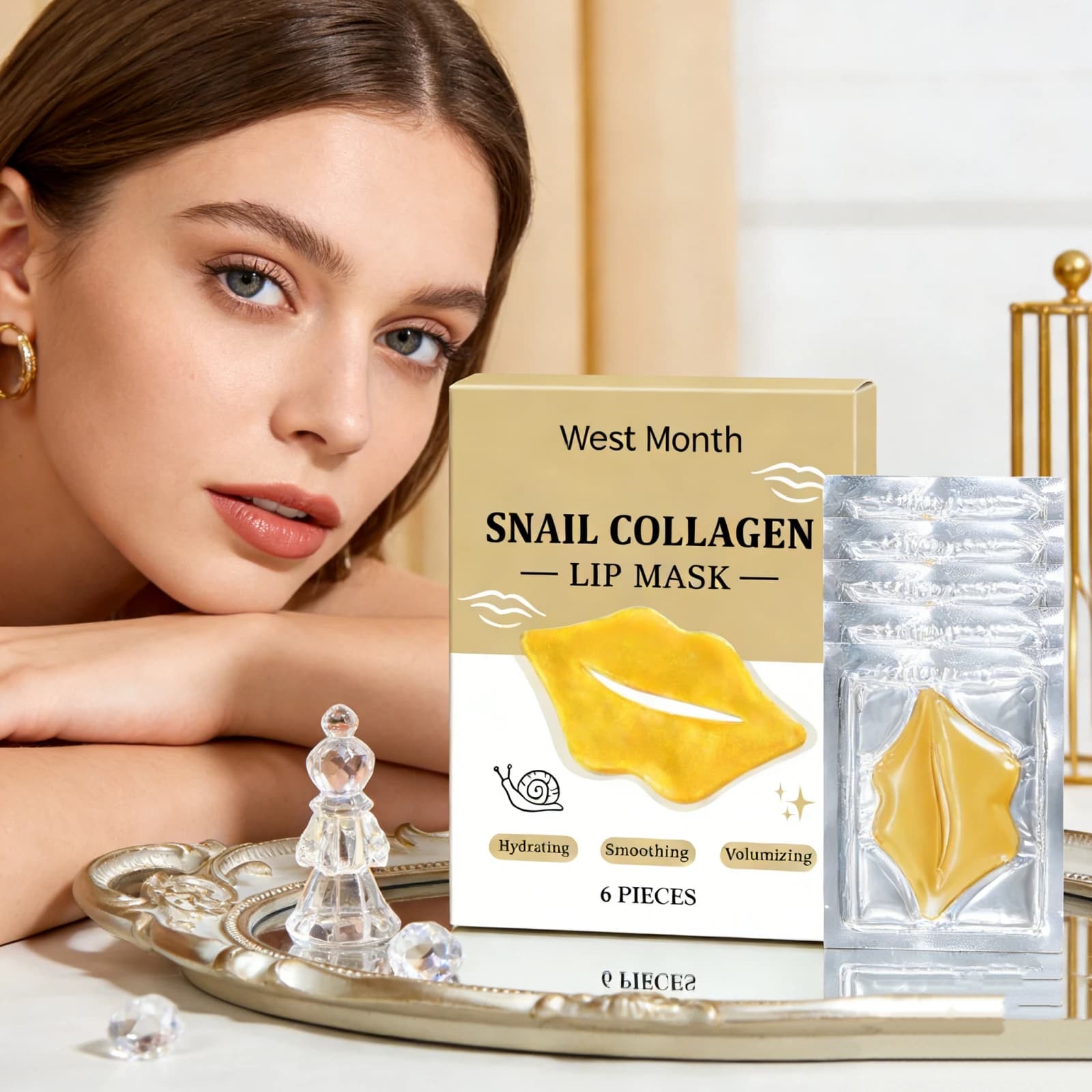 Maschera Labbra Nutriente Rimpolpante con Collagene di Bava di Lumaca: Ripara, Idrata, Riduce le Rughe Sottili, Leviga e Rende le Labbra Più Piene - Maschera Volumizzante per Labbra