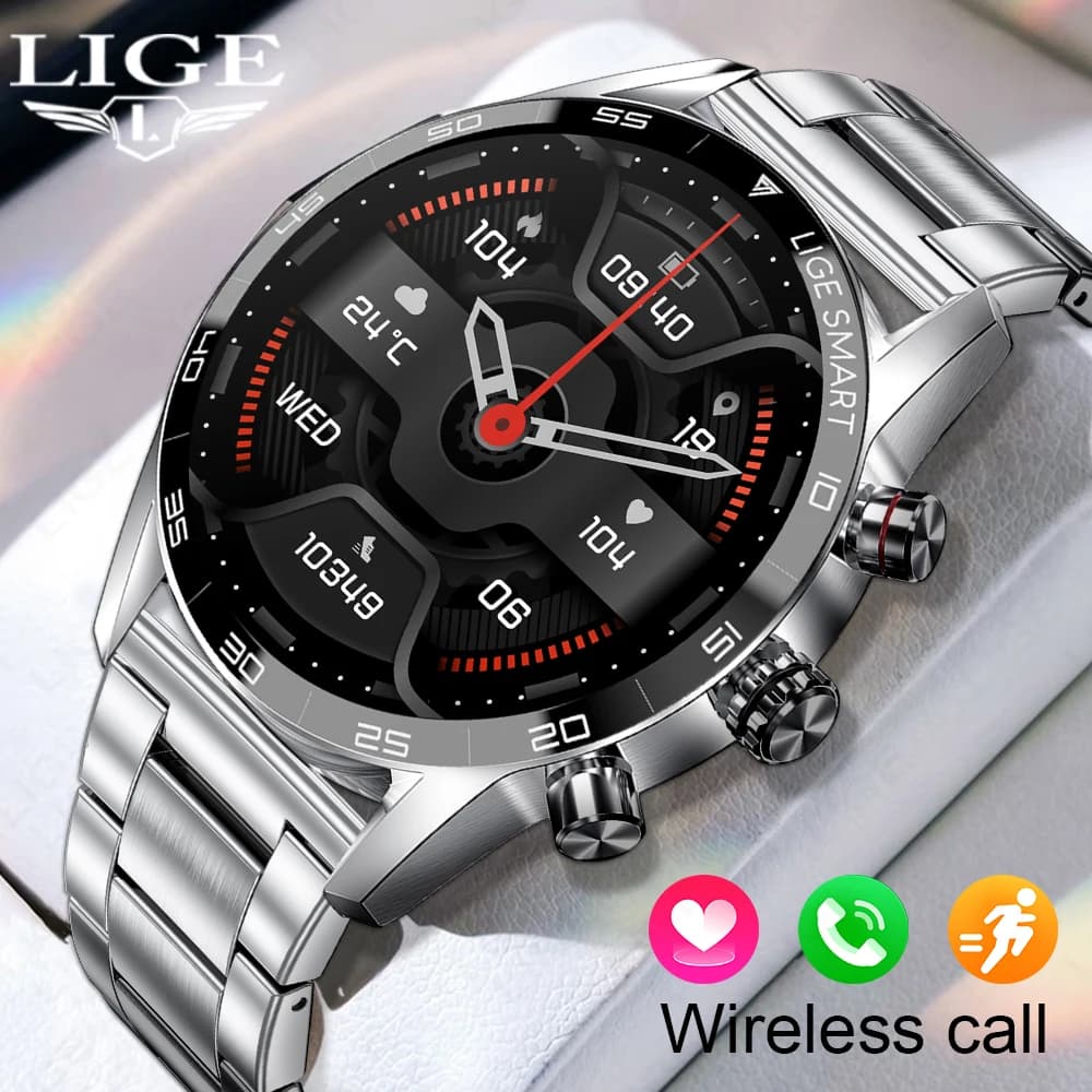 LIGE Nuovo Smartwatch da Uomo per Affari con Chiamata Bluetooth, Monitoraggio Salute, Sport, Impermeabile, Fitness Tracker, Braccialetto Intelligente, Orologio Smartwatch