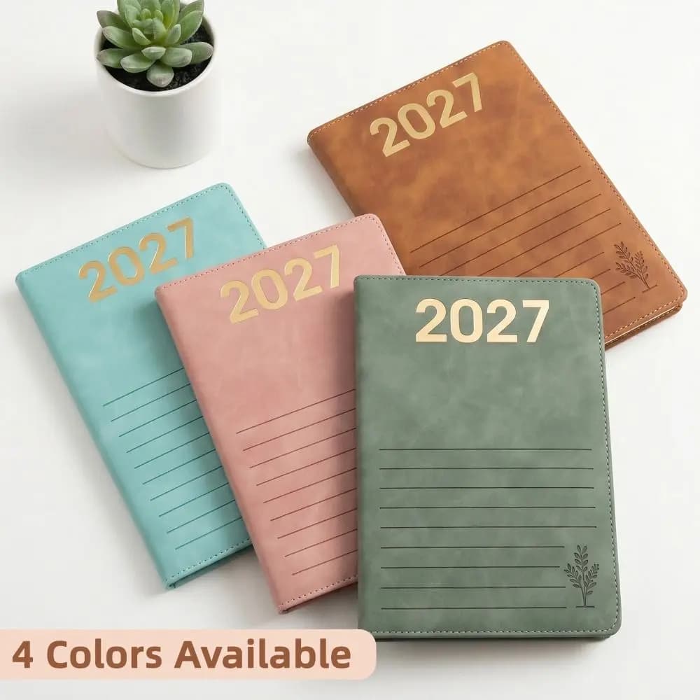 English 2027 Schedule Planner Notepad Wear-resistant Efficiency A5 Agenda Planning Notebook Portable Thick Paper