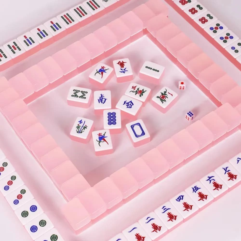 Set Mahjong Serie Jelly 144 Tessere in Acrilico Incise Multicolore, Belle e Lisce, Ideali per Viaggi, Riunioni Familiari e Regalo Perfetto