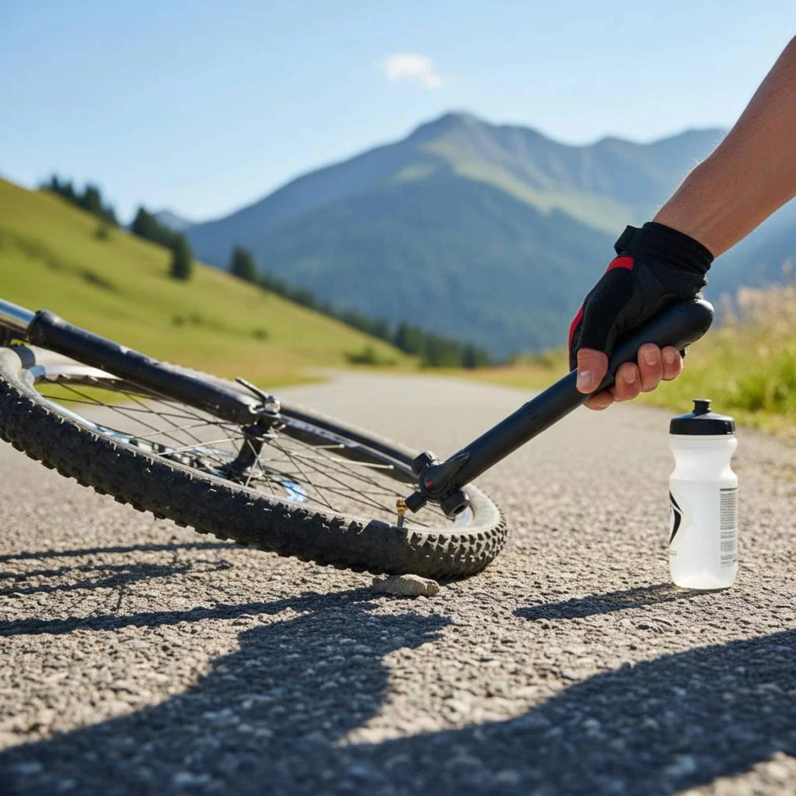 Cycle Hand Pump Compact Portable Bike Pump Black Plastic